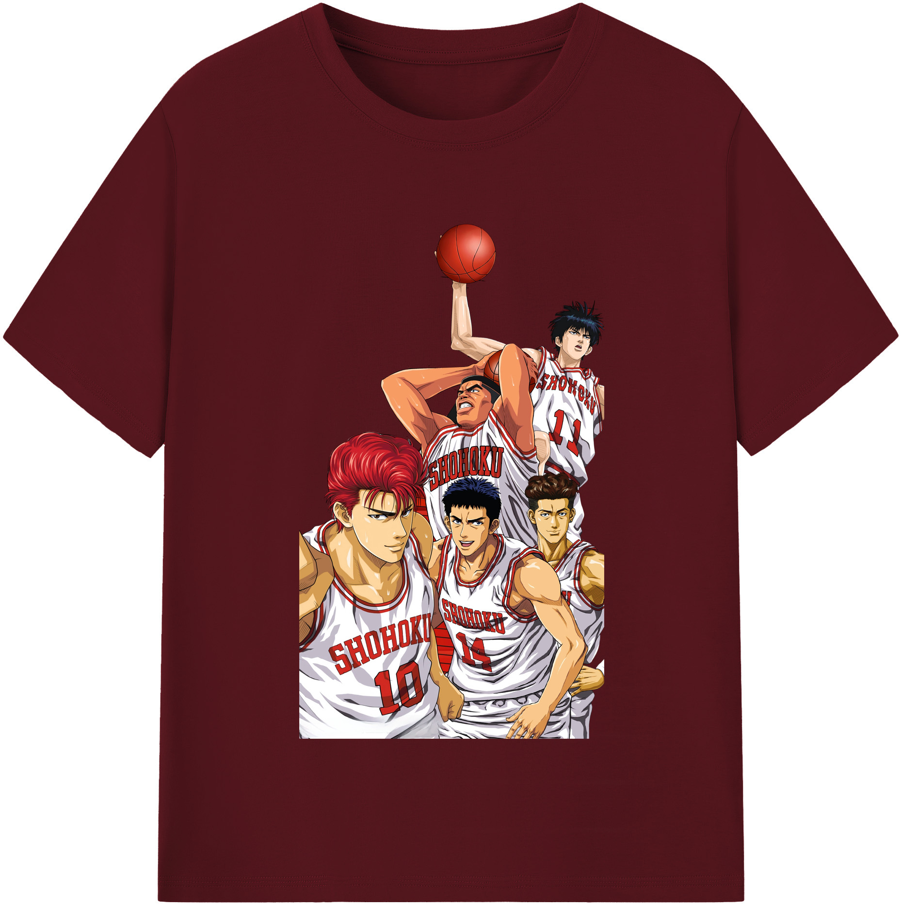 SLAM DUNK／スラムダンク 綿100％半袖Tシャツ（フロントプリント）
